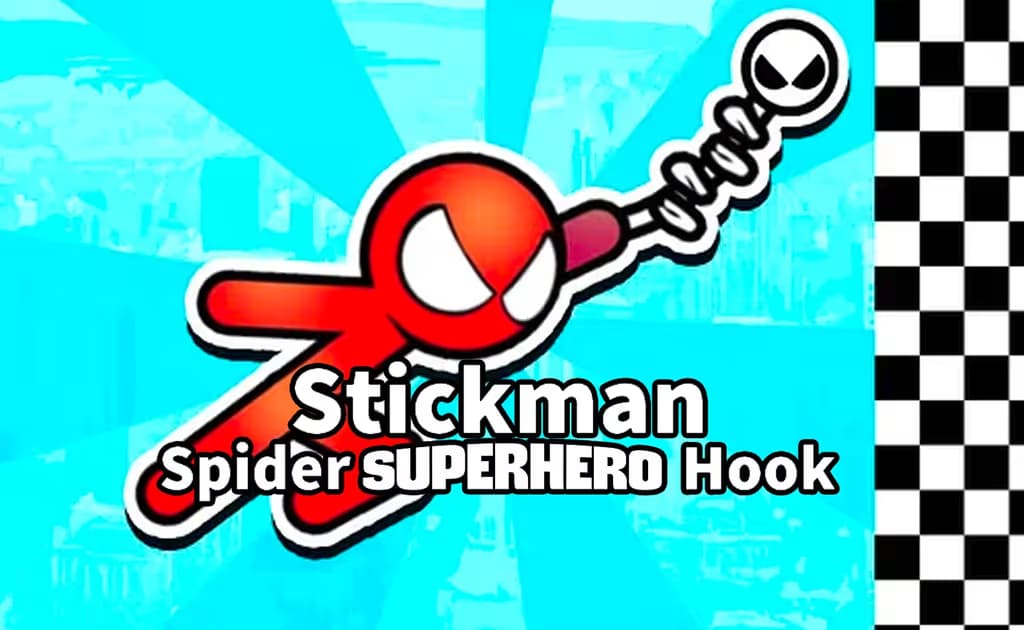 Stickman Spider Superhero with Hook logo