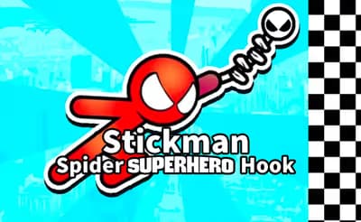 Stickman Spider Superhero with Hook logo