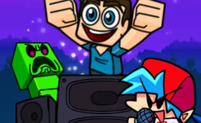 Super Friday Night Funkin' vs Minecraft logo