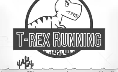 T-Rex Running Black and White logo