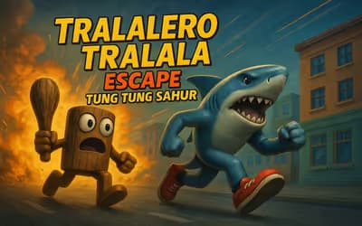 Tralalero Tralala escape Tung Tung Sahur logo